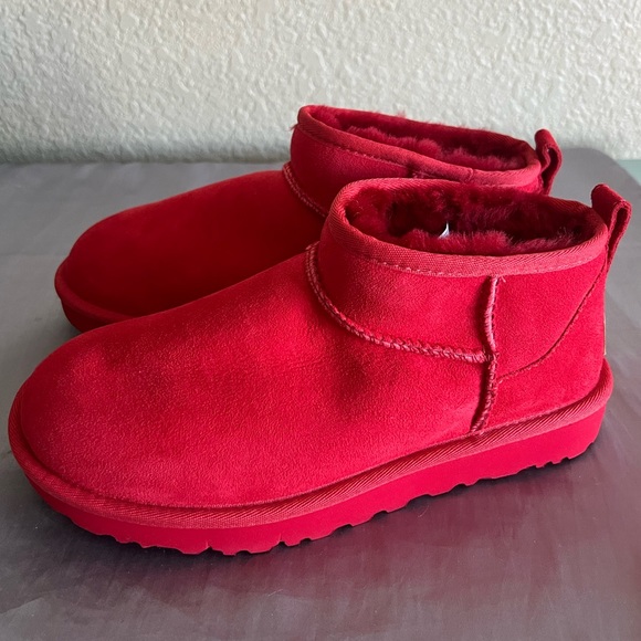 Ugg Ultra Mini Classic Boots Red Samba Size 7 New - Picture 5 of 14